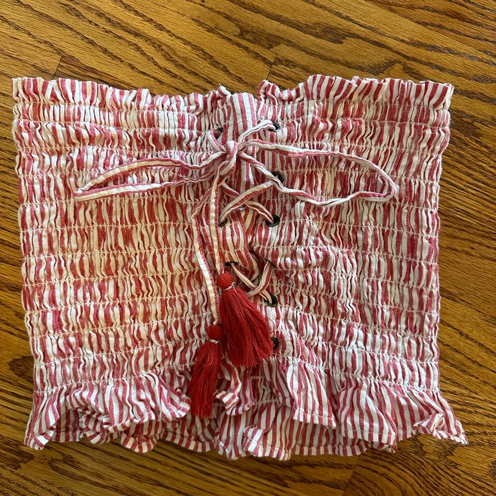 American Eagle red and white tube top. Size small.